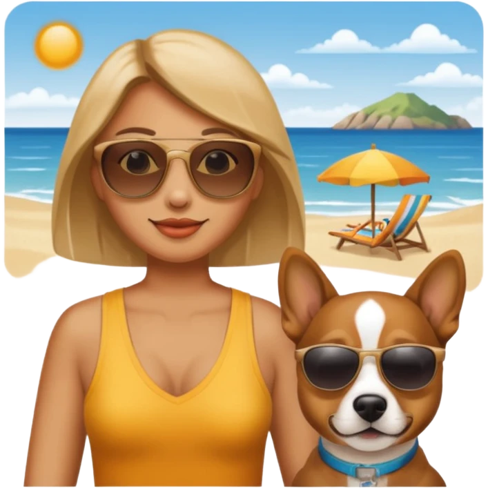 playa y perro emoji