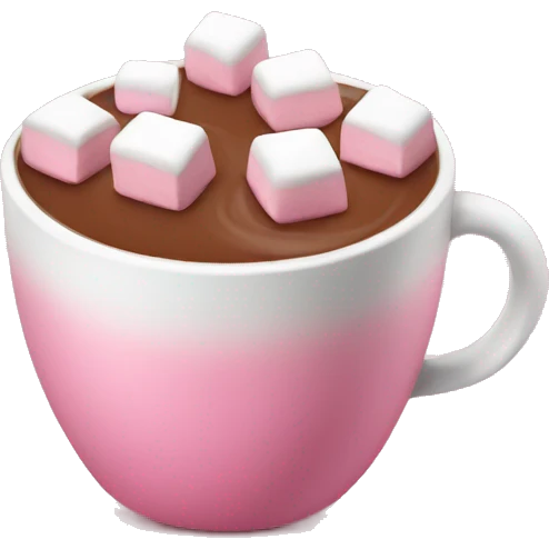 Pink hot chocolate with marshmallows  emoji