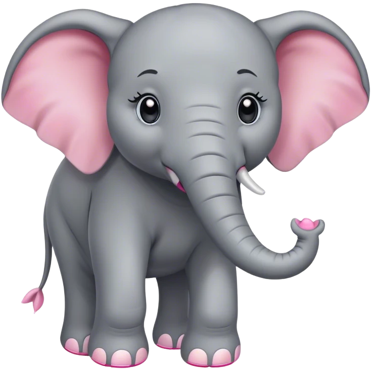 Elephant with pink toes emoji
