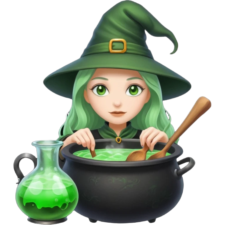 green witch cooking potion emoji