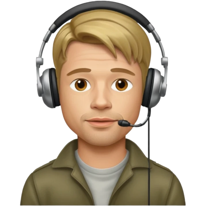 brad pitt using headphones emoji