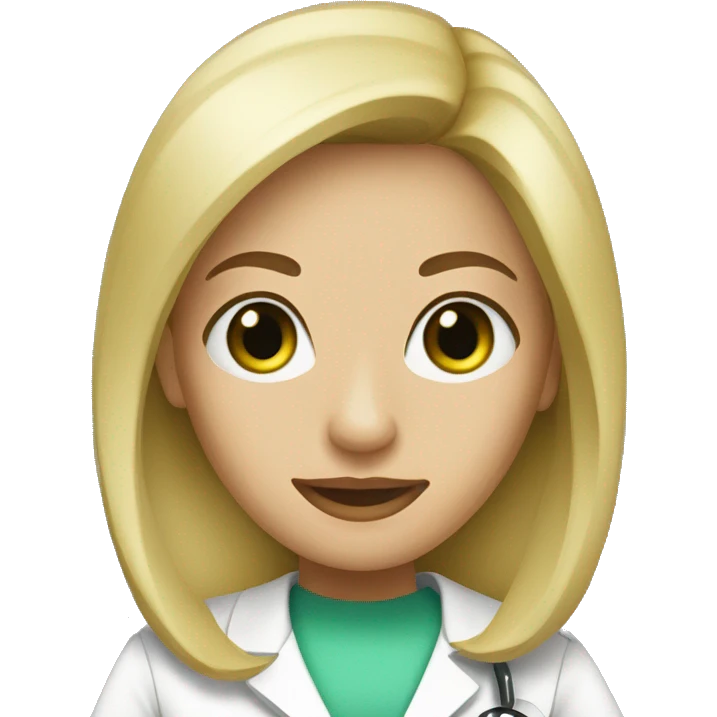 blonde woman green eyes straight hair nurse emoji