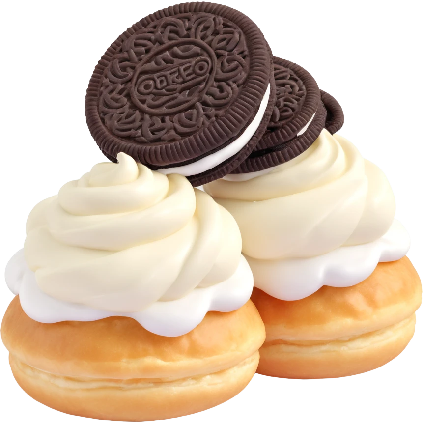 oreo cream puffs, simplified, clear, emoji-like, no faces emoji