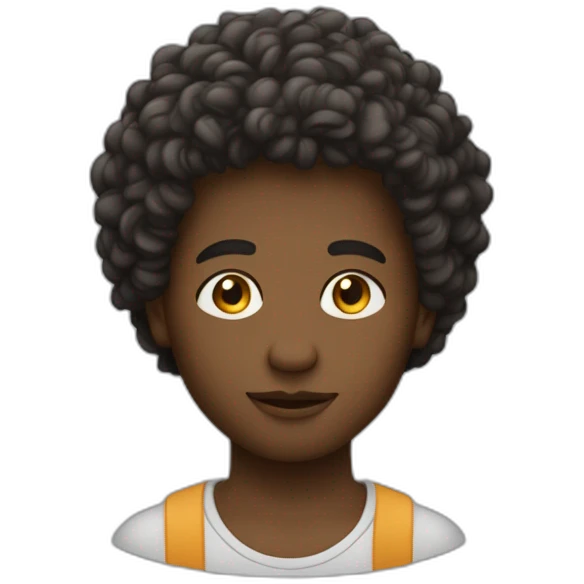 Garçon métisse cheuveux boucle emoji