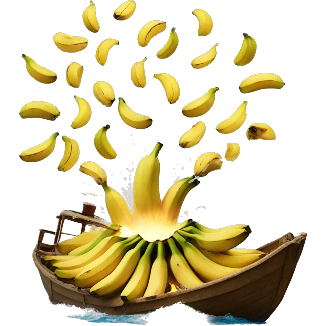 A boat exploding with bananas emoji