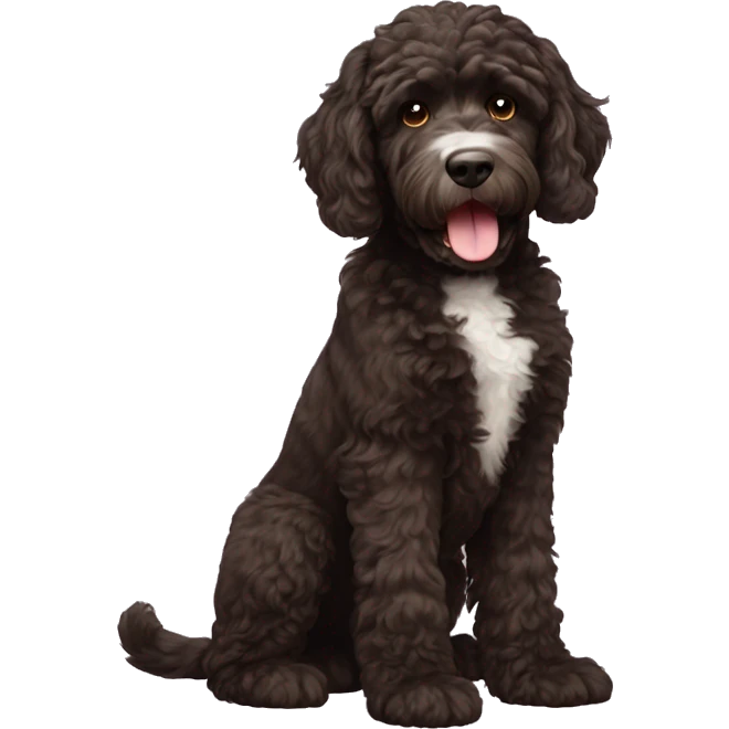 Brown Portuguese water dog high five  emoji