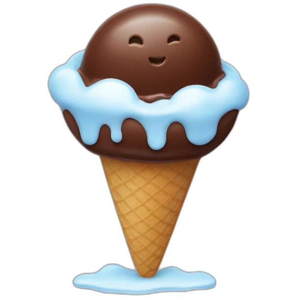 chocolate ice cream with a halo emoji