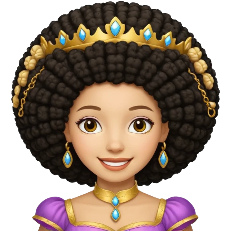Afro white princess emoji