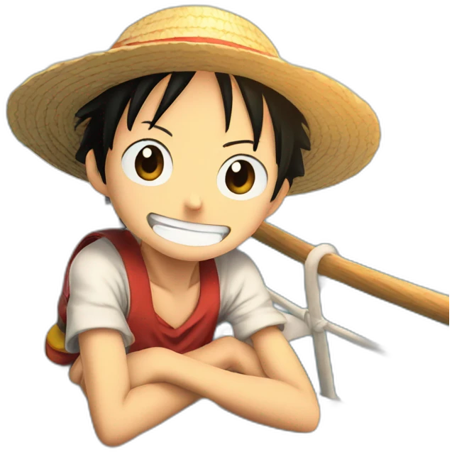 Luffy on sunny boat emoji