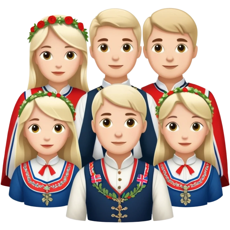norway 17th of may national day celebration people in traditional floral bunad emoji