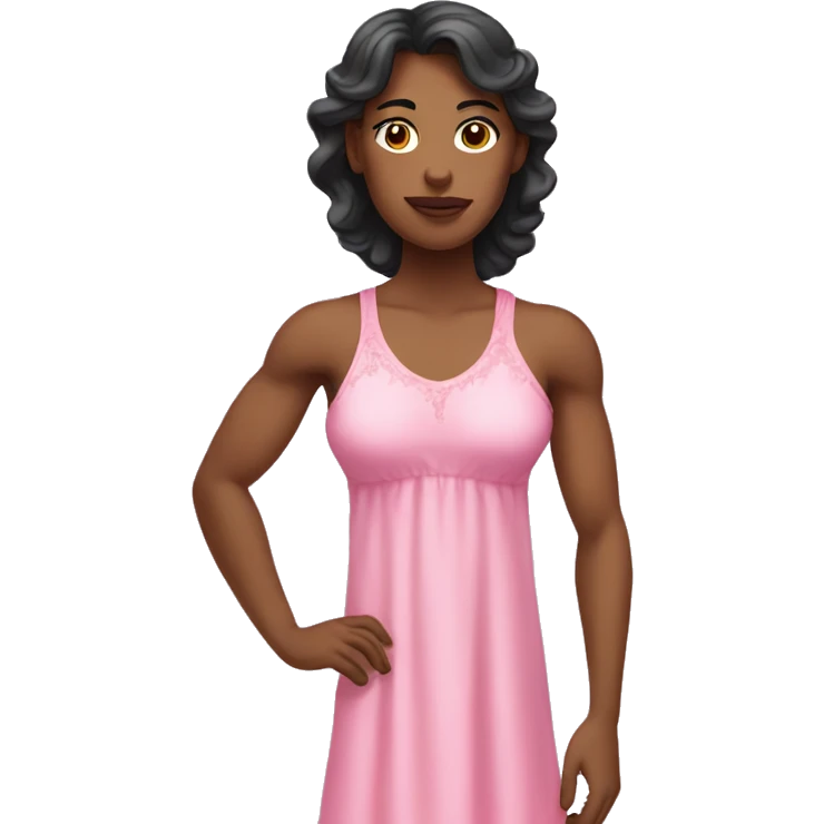 Muscular Girl in Pink Nightgown emoji