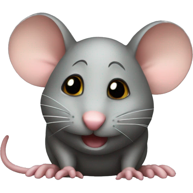 A little mouse that is dirty emoji