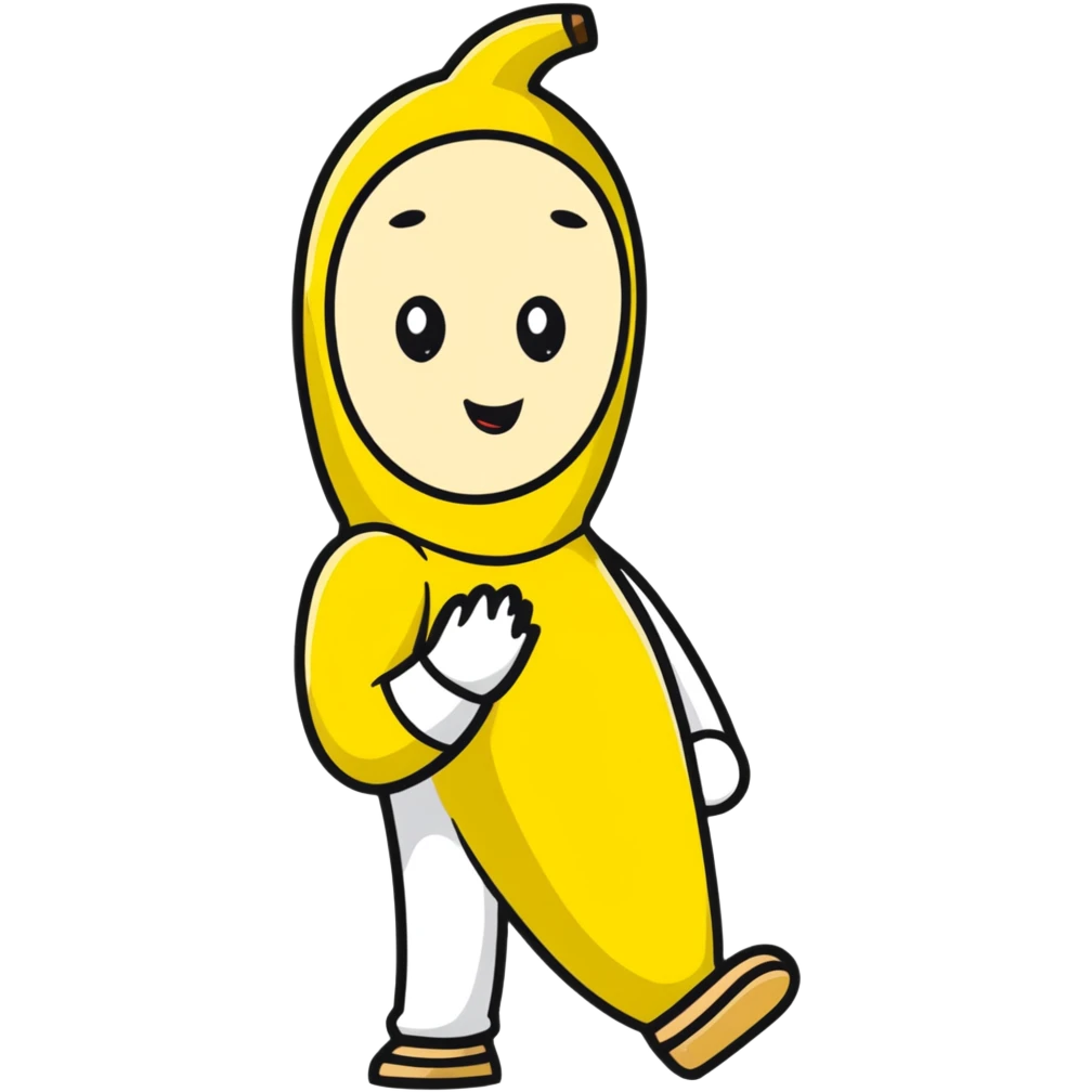 human in banana costume emoji
