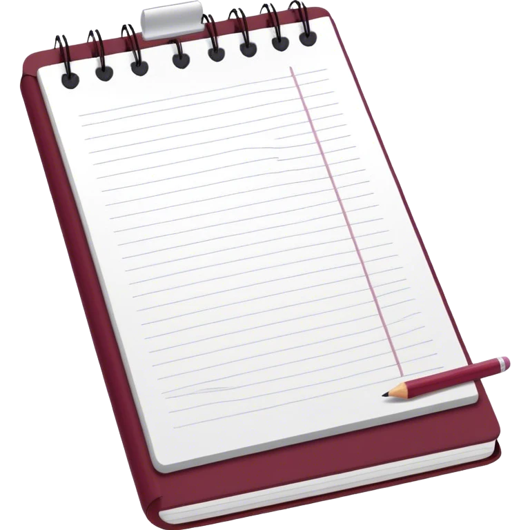 notepad with pencil burgundy emoji