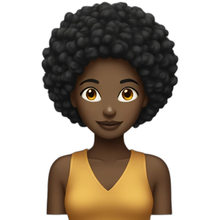 Black afro girl emoji