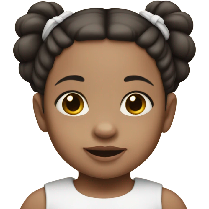  baby white skinned girl with dark brown pigtails  emoji