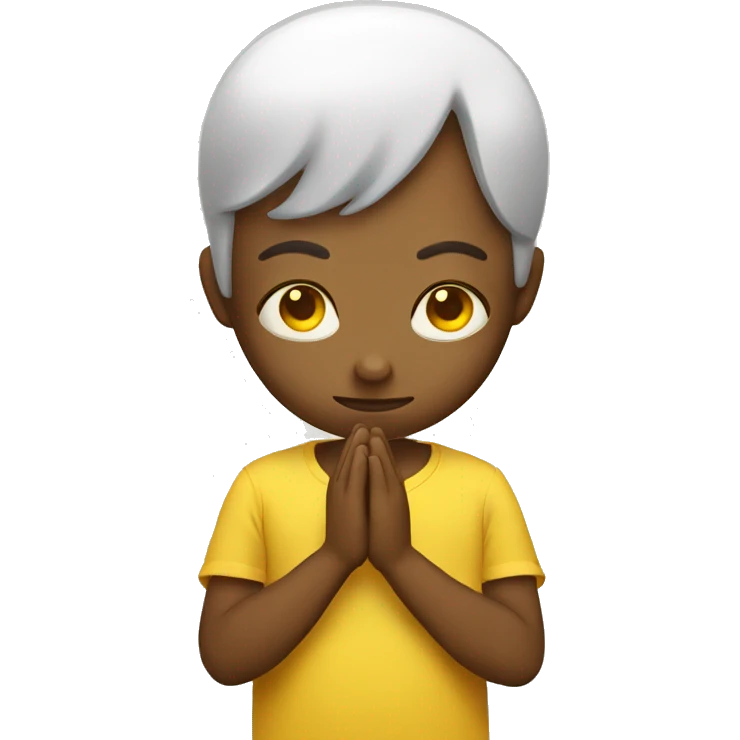 yellow emoji with big eyes praying emoji