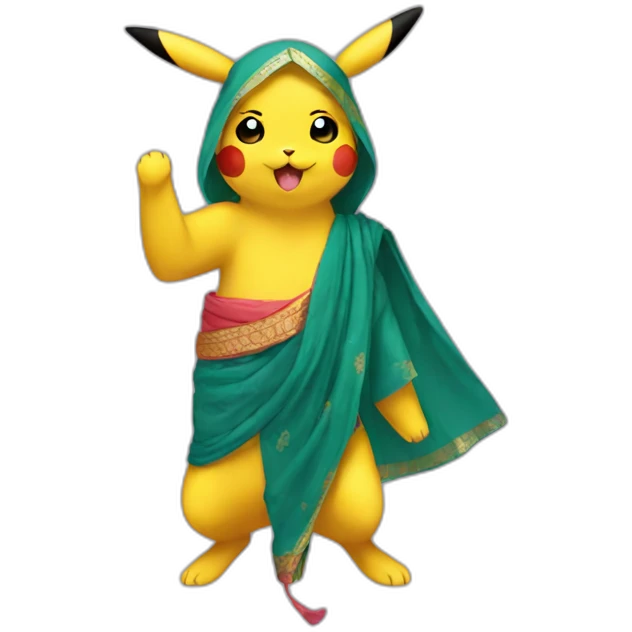 Pikachu in saree emoji