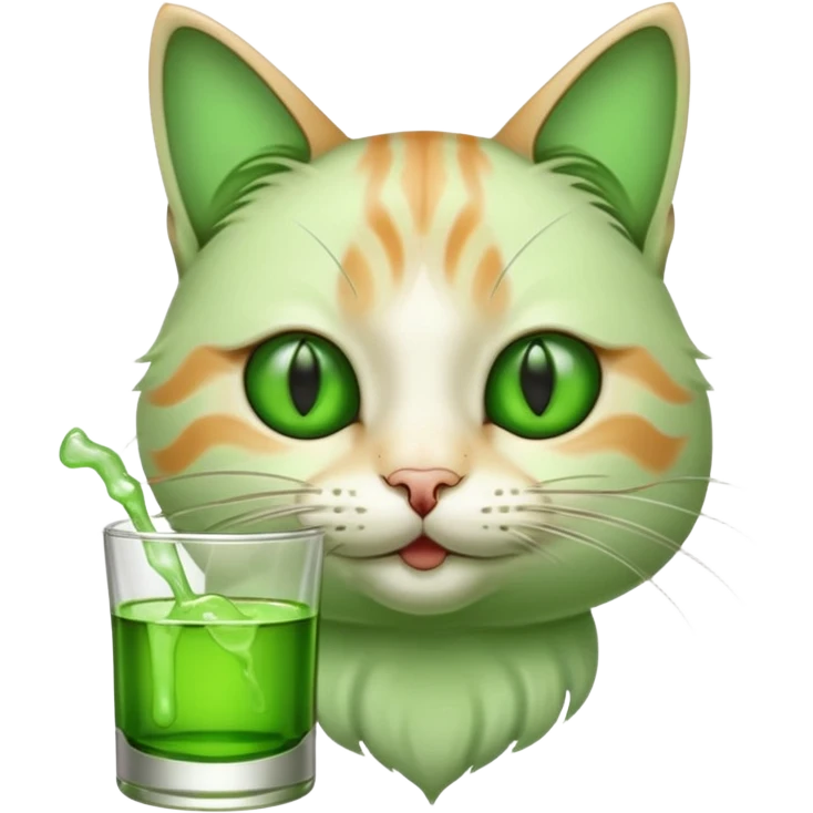 cat sipping green absinth emoji