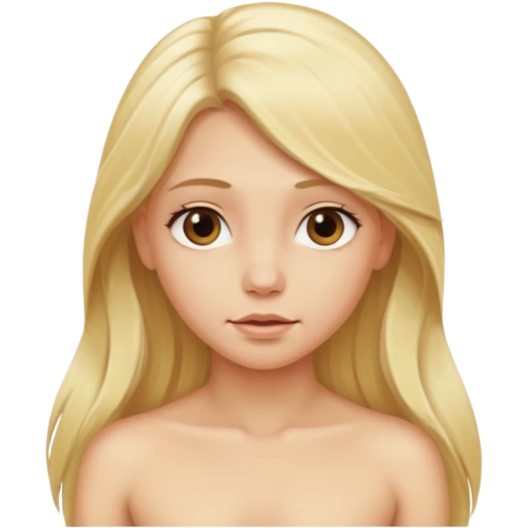 naked blonde girl long hair emoji