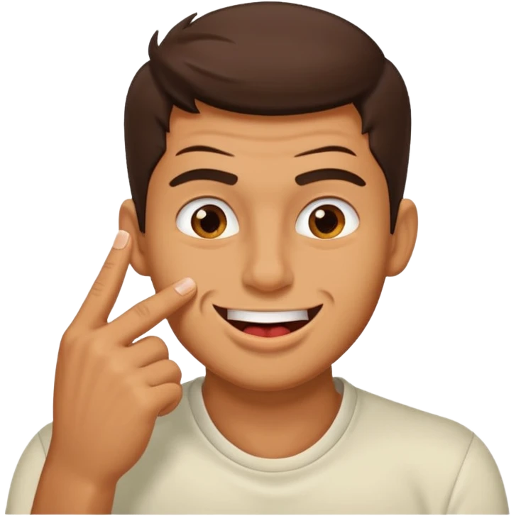zesty guy biting nail while smirking emoji