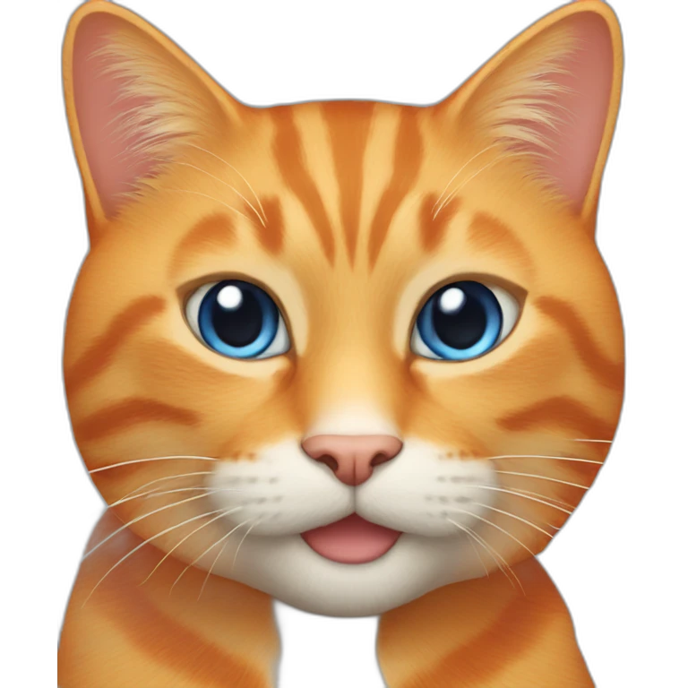 orange cat with a blue lizard emoji