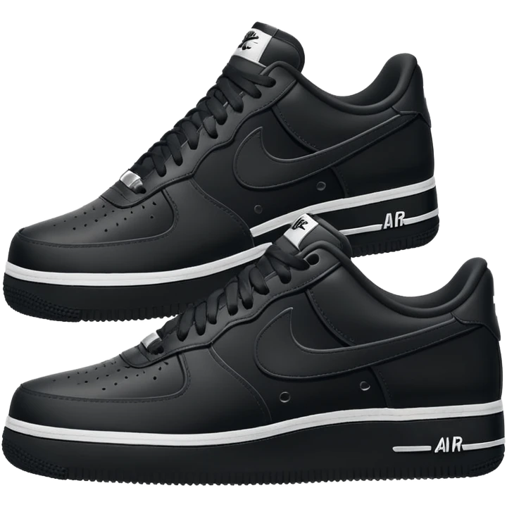 Nike Air Force sneakers, simple, black, iconic silhouette, no text emoji
