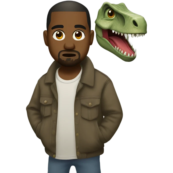 Kanye as a dinosar  emoji