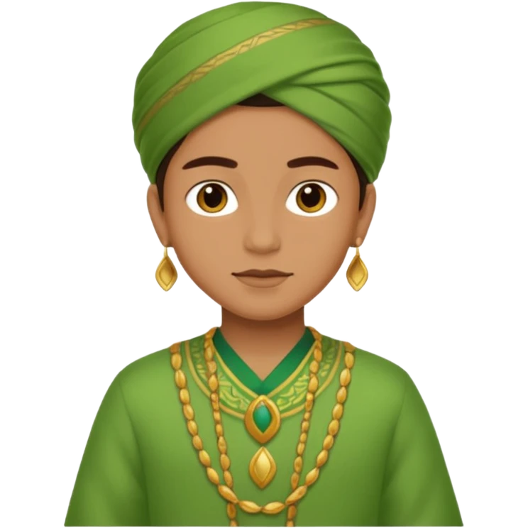 Green color outfit in traditional emoji