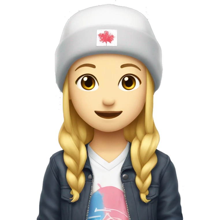 a skater with a good style，japan girl emoji