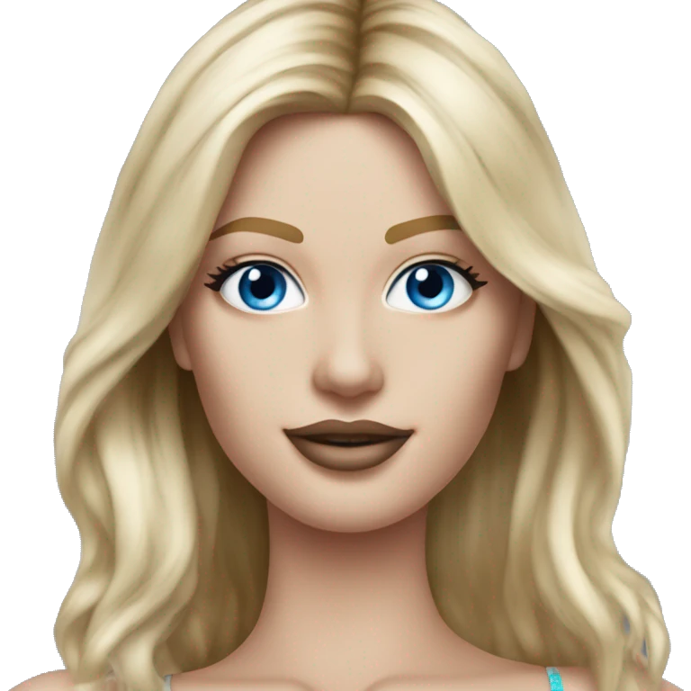 Realistic victoria secret model blonde blue eyes  emoji