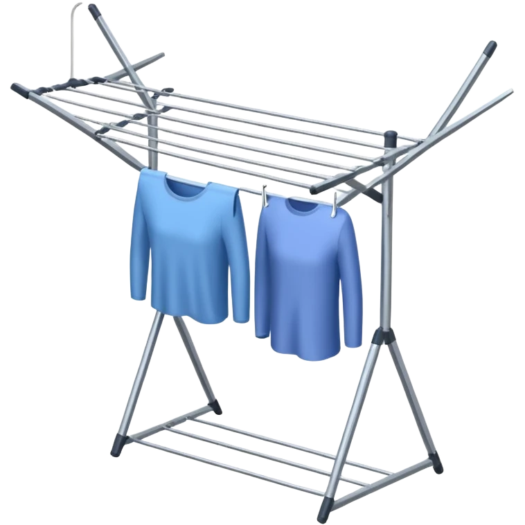 Clothes Drying Rack with a single central steel post, and fanning-out clotheslines at the top emoji