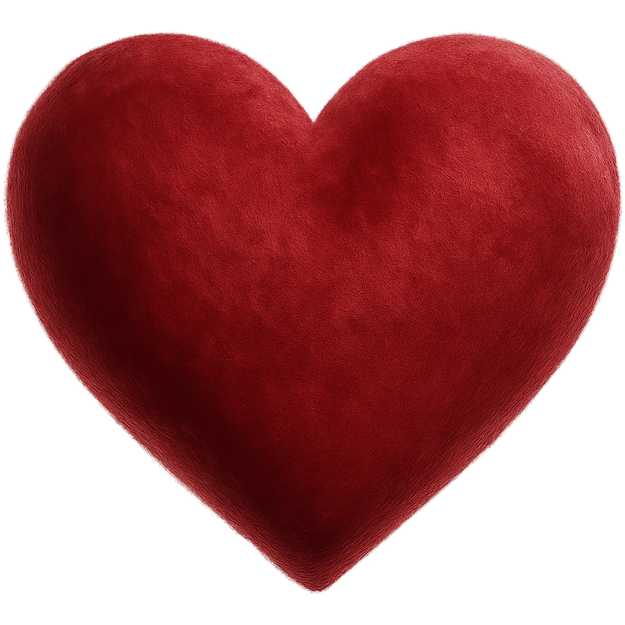 heart with a soft velvet texture, digital illustration style, no background emoji