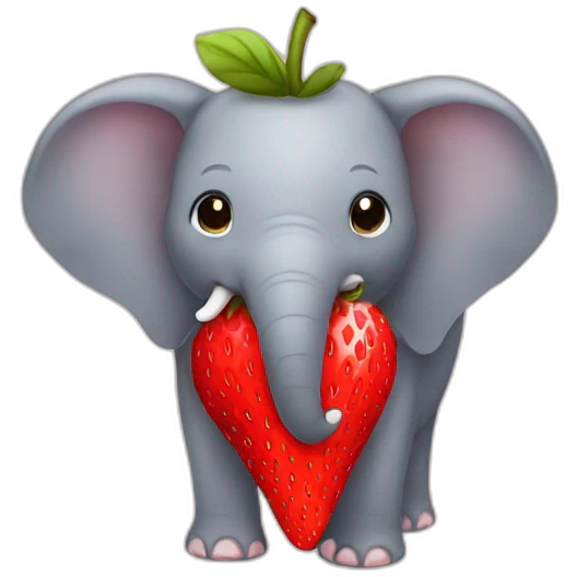 Elephant strawberry emoji