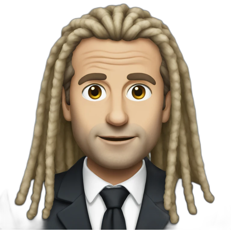 Emmanuel Macron with dreadlocks emoji
