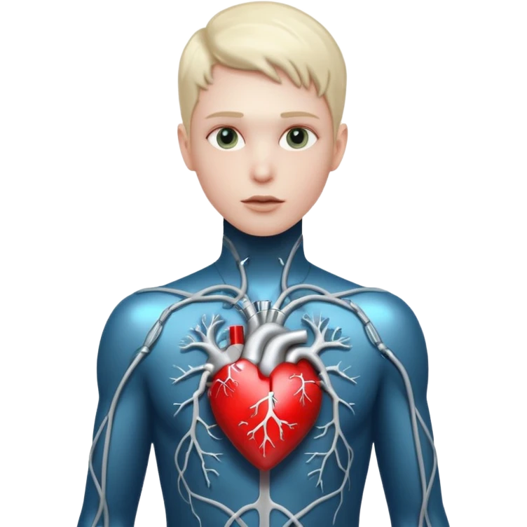 Heart overcharged, veins glowing like circuitry emoji