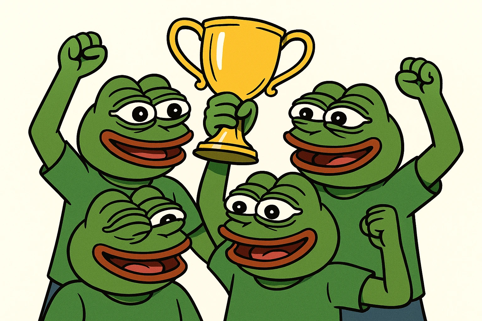 team celebrating with trophy emoji