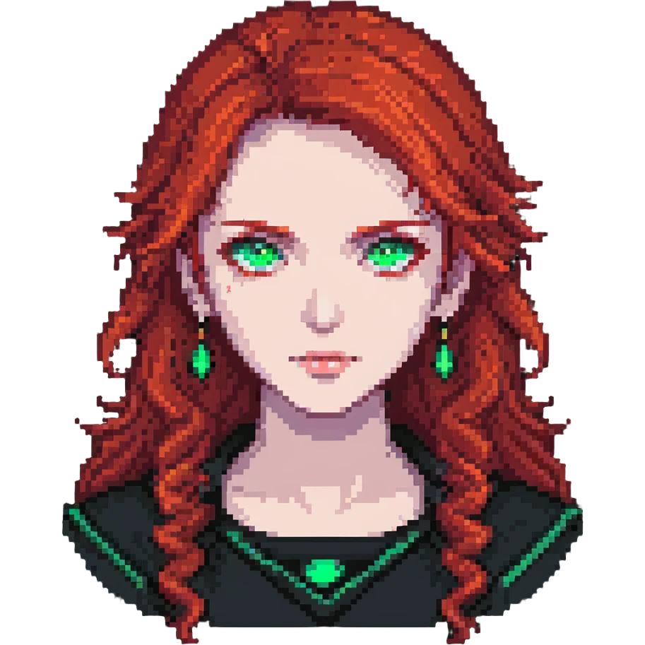 person with green eyes and red hair emoji