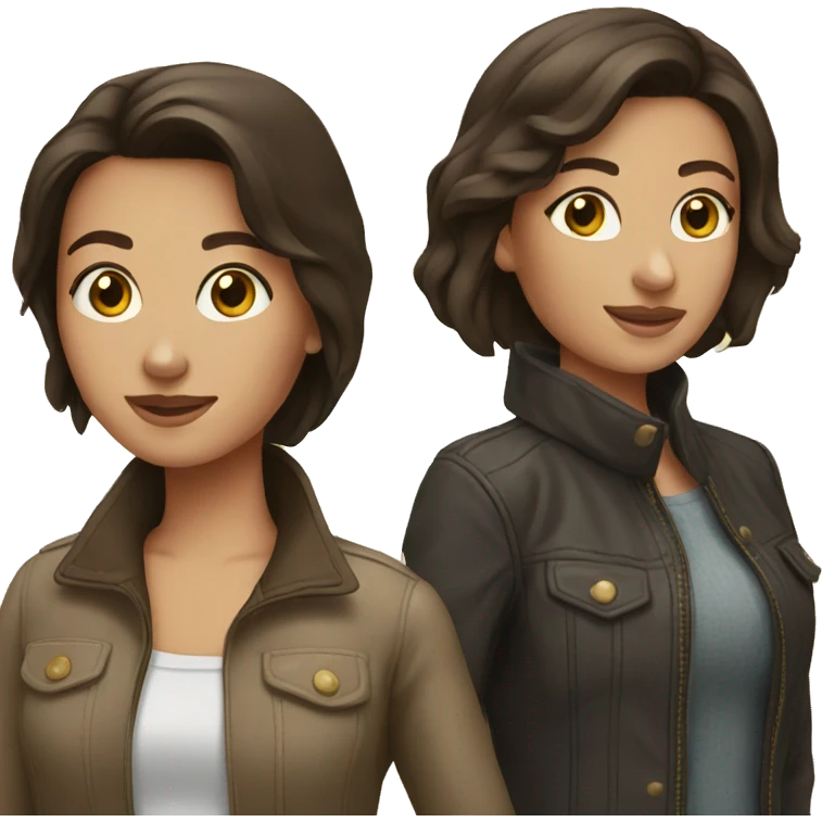 Brunette and brunette  emoji