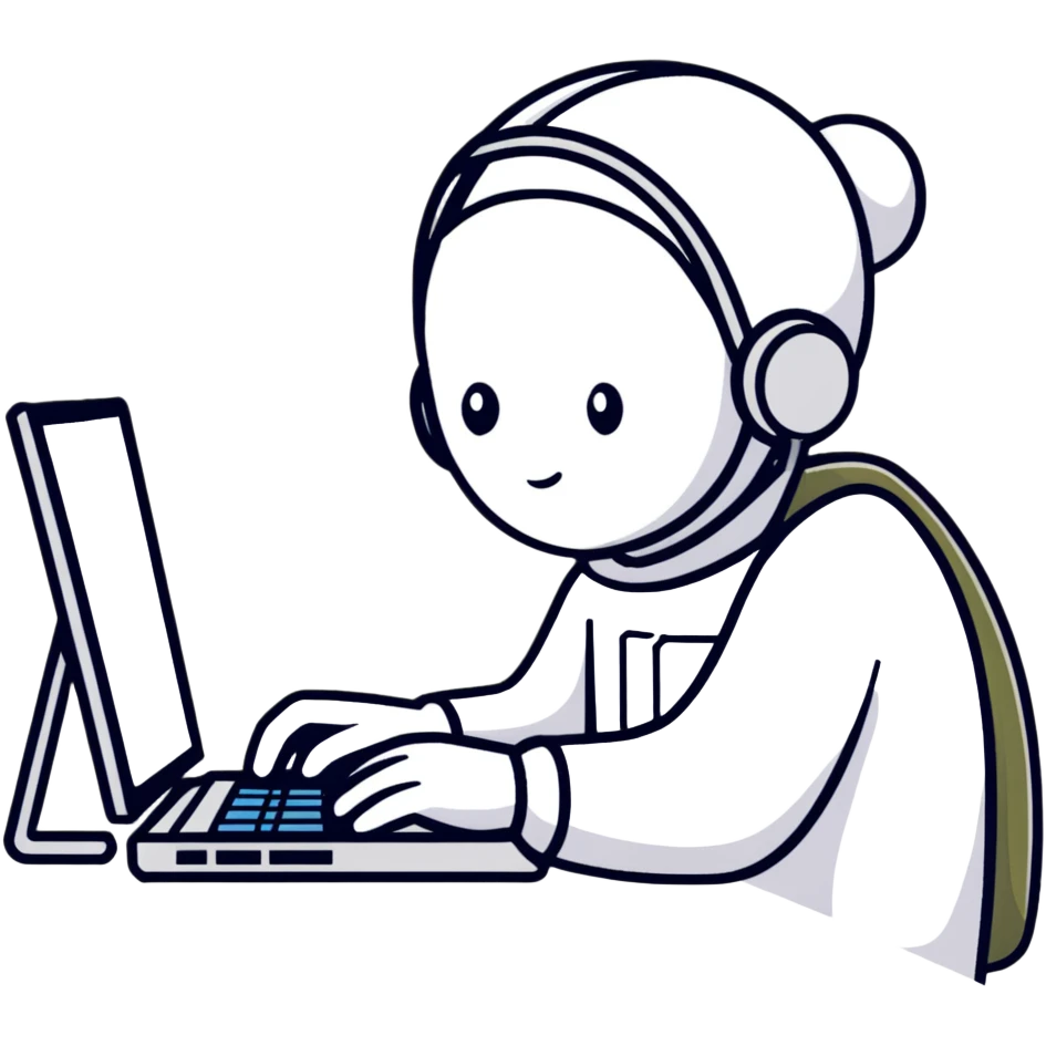programmer coding at computer emoji