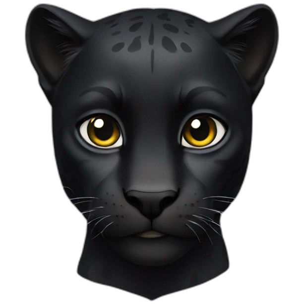 black panther with eyes or emoji
