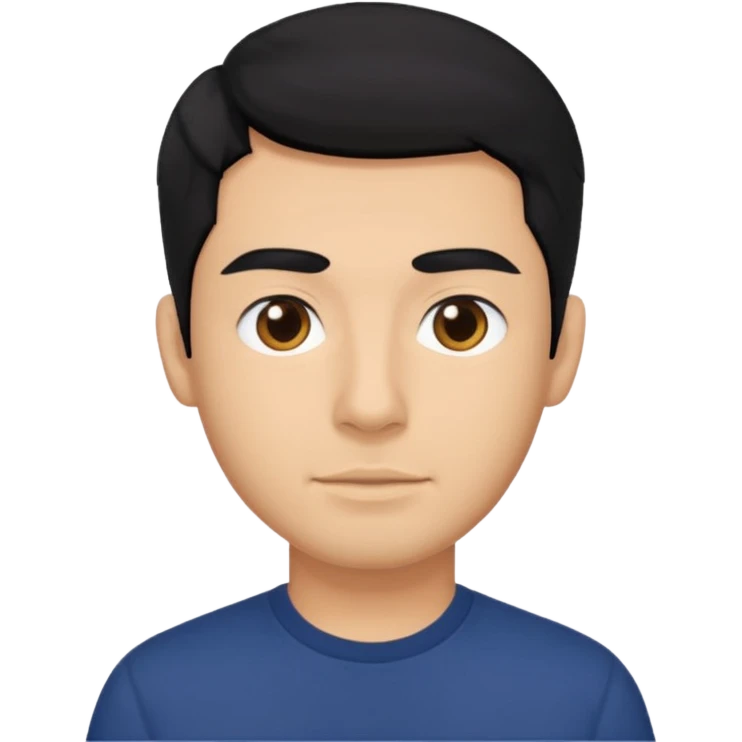 Chico de pelo negro piel aceitunada y camisa azul marino emoji