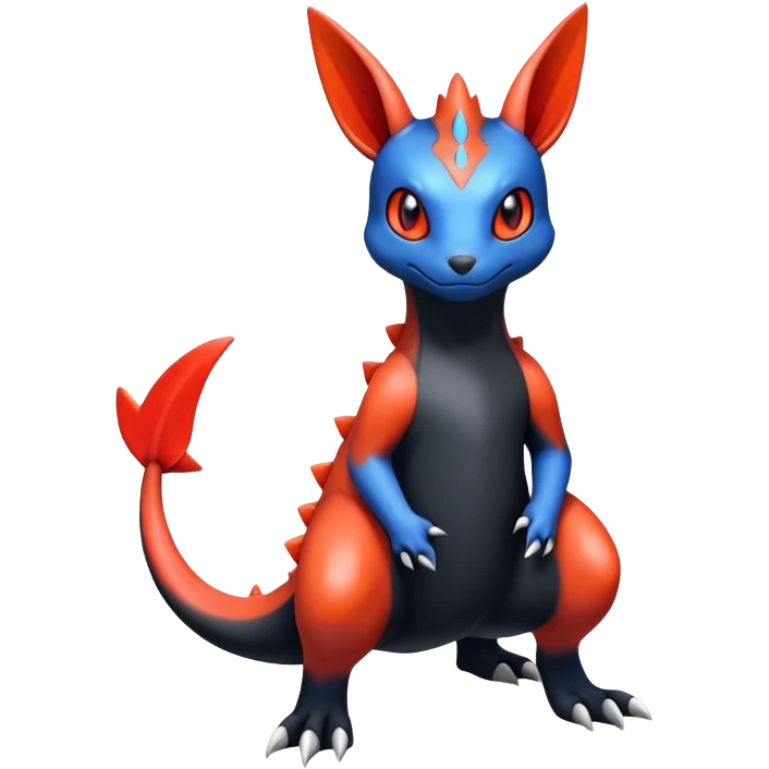 Cute Shiny Guilmon-Quilava-Salandit-Umbreon-Fakémon-hybrid-creature (full body)  emoji