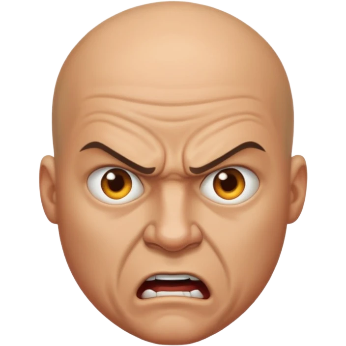 a portrait of angry bald man  emoji