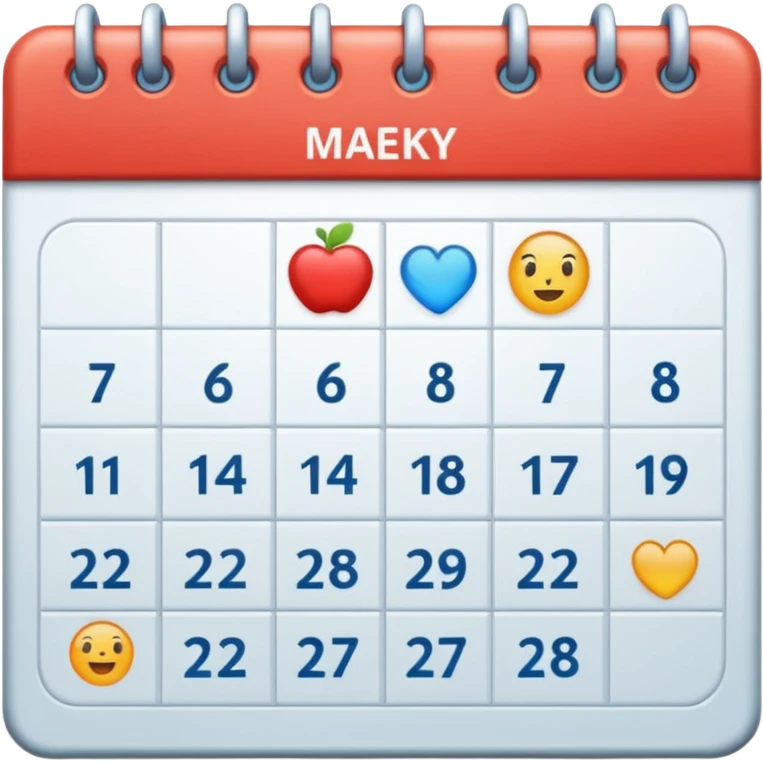 Calendar with 7 days per week emoji