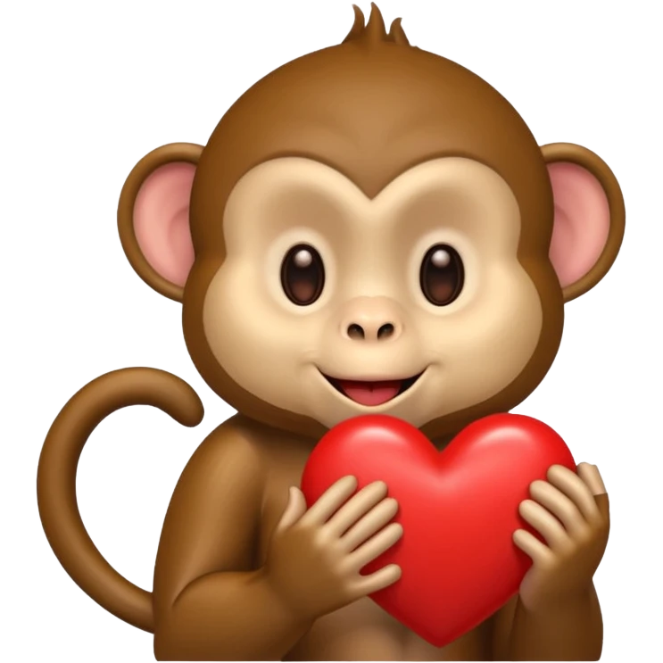 קוף שולח נשיקה על לב אדום באמצע שלו emoji