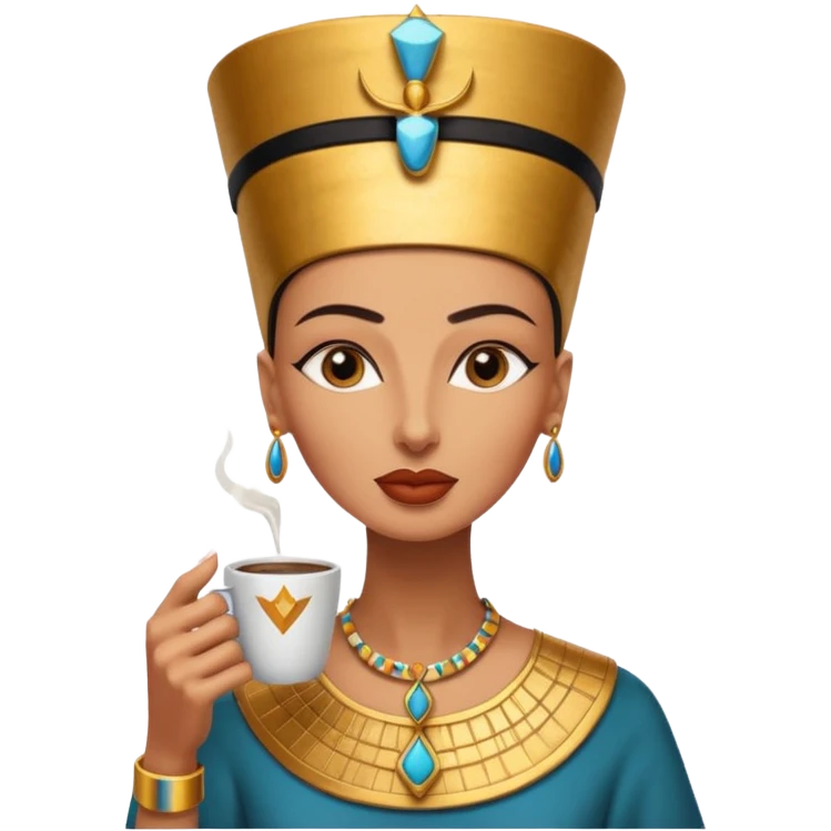 Nefertiti egypt woman drink coffee emoji