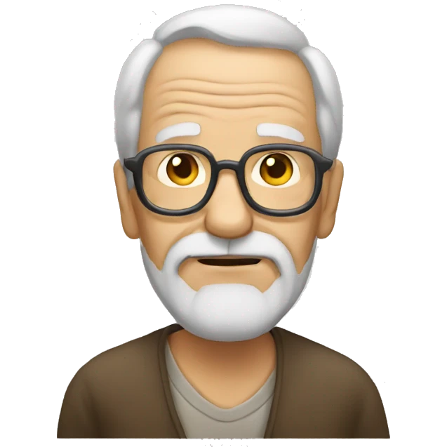Old man without hear emoji