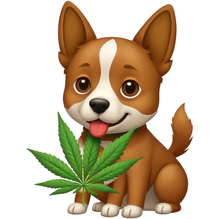 Dog  with weed emoji
