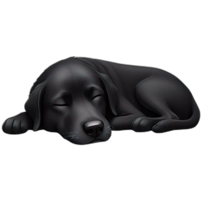 black dog sleeping  emoji
